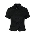 Y2K Sleeveless Turtleneck Button-Down Crop Top